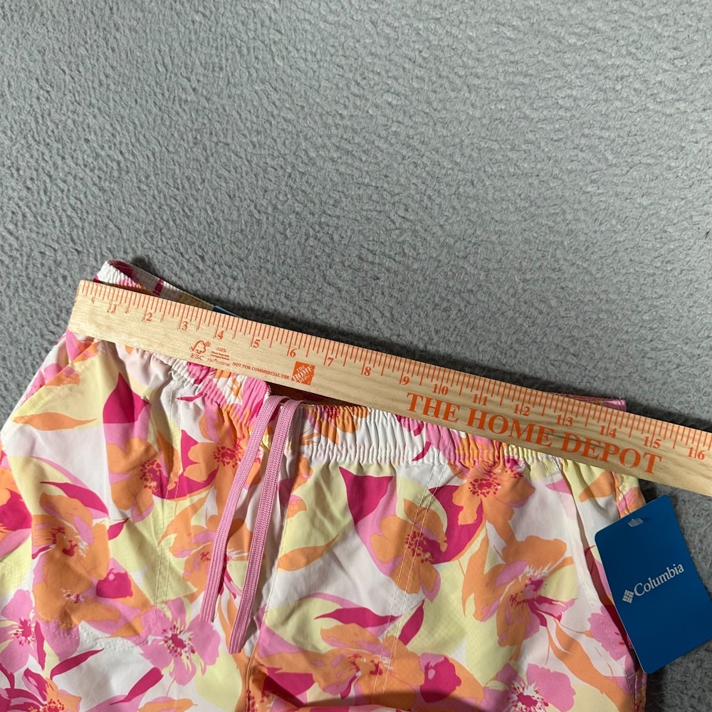 Columbia Shorts Womens Small Pink Orange Floral Sandy River Outdoor 5" New - Picture 6 of 10
